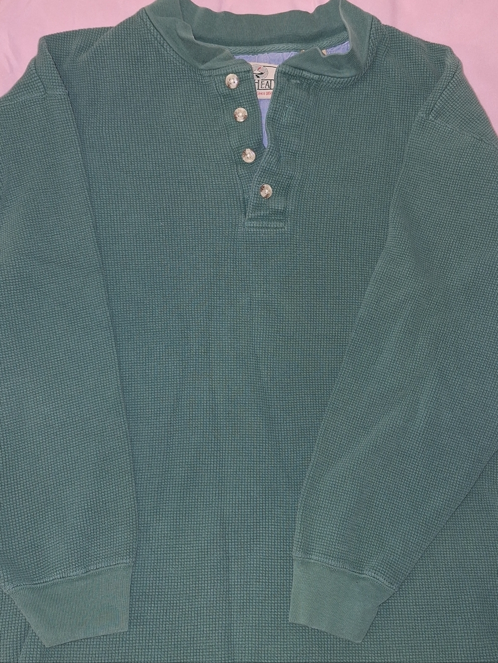Redhead Brand Mens Green Henley Shirt Medium